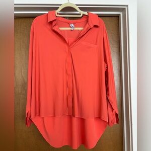 Athleta Urbanite Button Down Shirt. Size 1X. Orange.